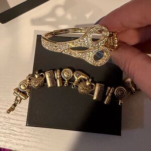 Hairdresser bracelet bundle! Gold and sparkle Scissors Bangle Bracelet